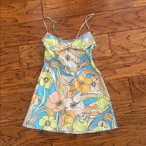 Floral Multicolor Maxi Dress 70s Zara